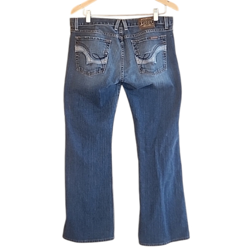 LUCKY BRAND Lil Lexi Bootcut Jeans 14/32 Low Rise Button Fly Y2K USA Denim 34 30 - Picture 7 of 16